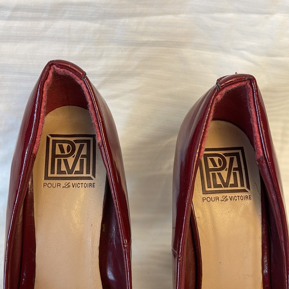 POUR La VICTOIRE Platform Heels Red Size 8 - Picture 4 of 13